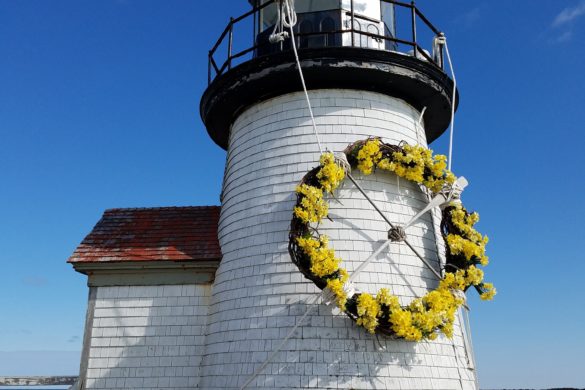 Daffodil Wreath on Brant Point Lighthouse